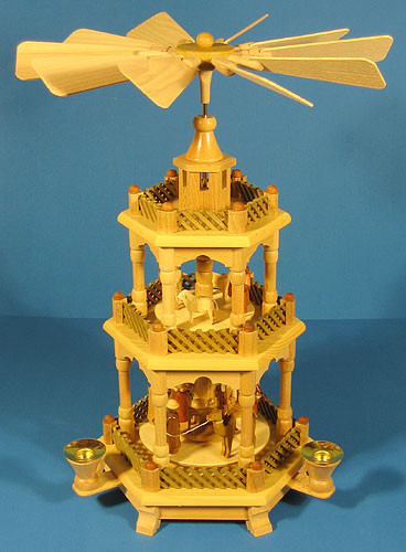 Christmas German Pyramid 3 Level – alternate view of the Christmas pyramid
