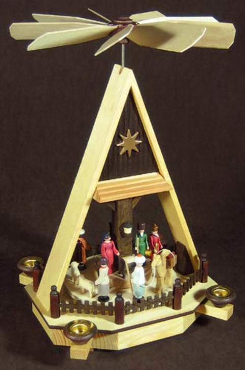 Christmas German Pyramid AFrame Manger Scene