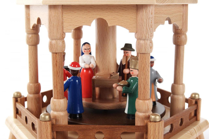 Christmas German Pyramid Colorful Figures 3 Level – side view of the Christmas pyramid