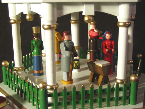 Christmas German Pyramid White Color Carousel 3 Level