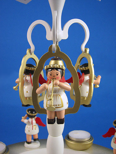 Flying Angel TeaLight German Christmas Carousel – alternate view of the Christmas pyramid