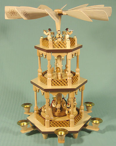 Nativity Christmas Carousel Pyramid – alternate view of the Christmas pyramid