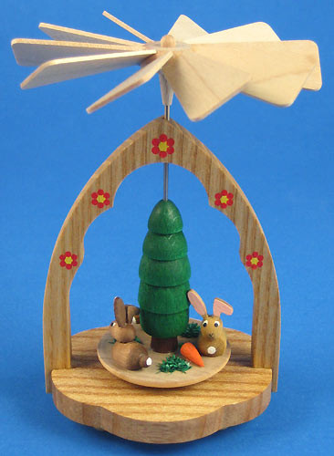 Miniature Pyramid Spring Rabbits and Bunny | Warm Air Pyramid – alternate view of the Christmas pyramid