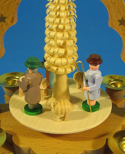 Small Scalloped Arch Nativity Pyramid – side view of the Christmas pyramid