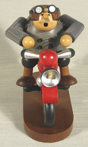 Motorcycle Biker German Incense Smoker – side view of the German Christmas smoker