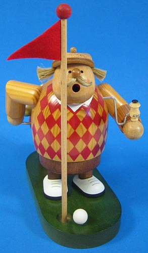 Golfer Argoyle German Smoker – alternate view of the German Christmas smoker