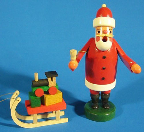 Miniature Santa Sled German Smoker – alternate view of the German Christmas smoker