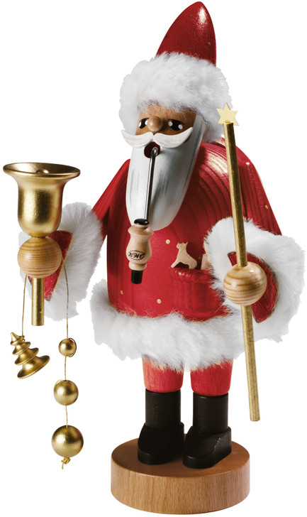 Santa Holding a Bell and Star German Smoker – alternate view of the German Christmas smoker