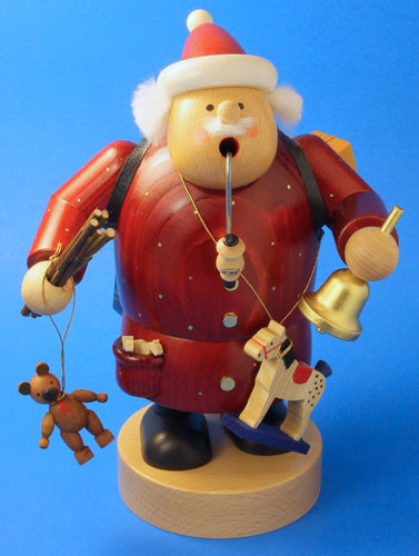 Santa Holding a Bell and Toys German Smoker – detail view of the German Christmas smoker