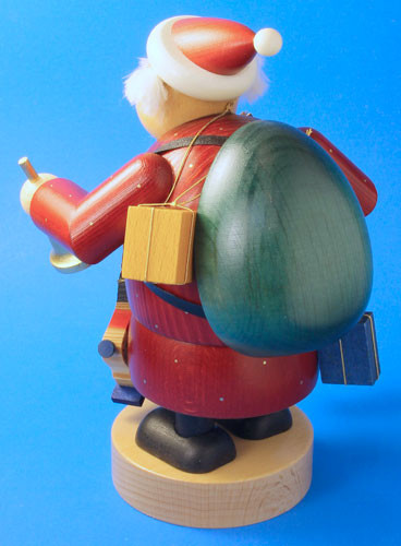 Santa Holding a Bell and Toys German Smoker – side view of the German Christmas smoker