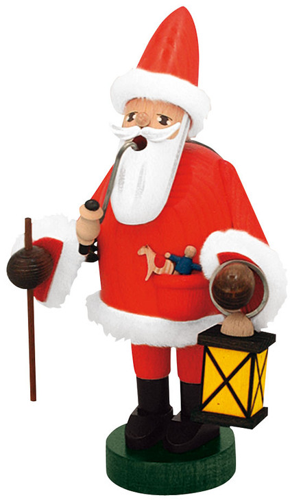 Santa Holding a Lamp German Smoker – detail view of the German Christmas smoker