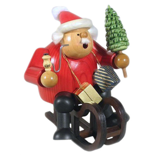 Santa Riding a Sled German Smoker – alternate view of the German Christmas smoker