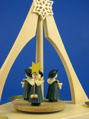 Snowflake Carolers German Pyramid – detail view of the Christmas pyramid