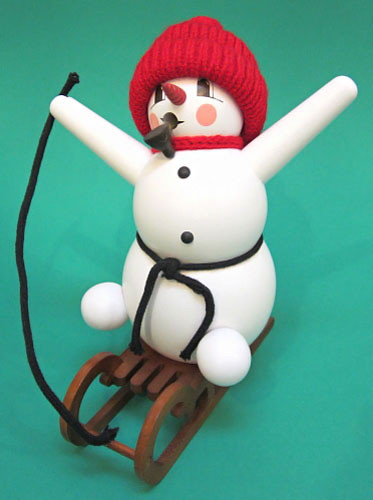 Snowman Sled Incense German Smoker