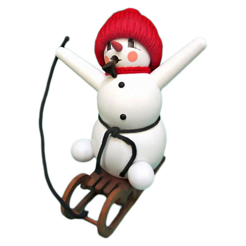 Snowman Sled Incense German Smoker