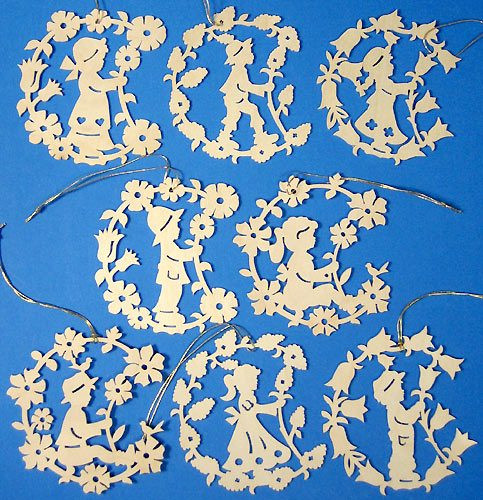Eight Flower Children German Ornaments – alternate view of the Christmas ornament