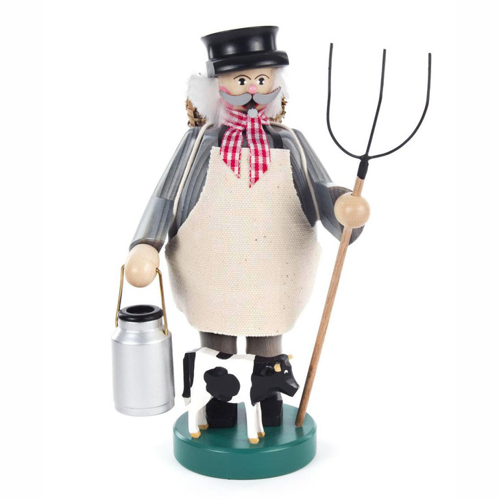 Farmer Cow Smoker | 8.6 Inches Tall – German Christmas smoker by Peter Wolf