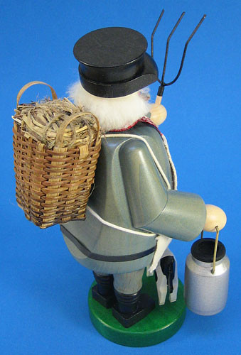 Farmer Cow Smoker | 8.6 Inches Tall – side view of the German Christmas smoker