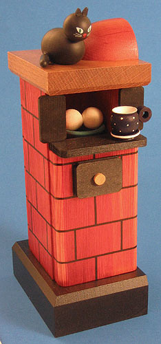 Red Tiled Stove German Smoker – detail view of the German Christmas smoker