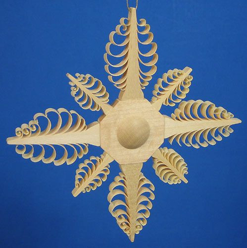 Shaved Star German Ornament – alternate view of the Christmas ornament
