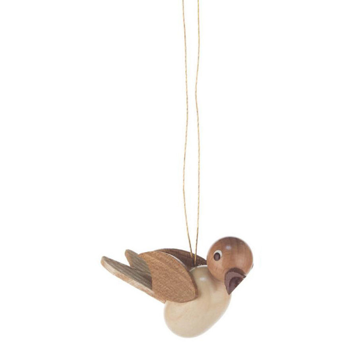 Wooden Natural Bird German Ornament – alternate view of the Christmas ornament