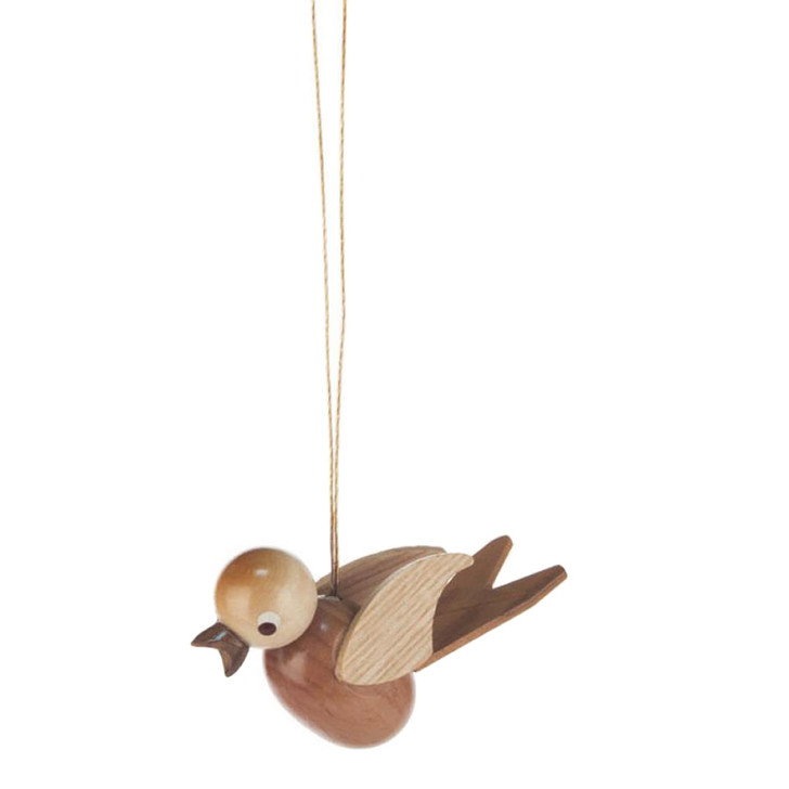 Wooden Natural Bird German Ornament – Christmas ornament by Handwerksbetrieb Fur Holzspielzeug Und