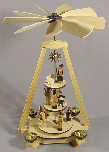 Nativity Star German Pyramid 3 Level – alternate view of the Christmas pyramid