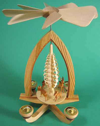 Grazing Deer German Pyramid – alternate view of the Christmas pyramid