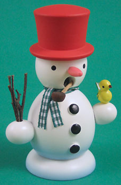Mini Snowman Incense German Smoker Red