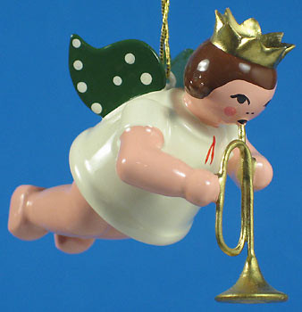 Trumpet Angel Crown Christmas Ornament – Christmas ornament by Kunstgewerbliche Drechslerei Ellmann