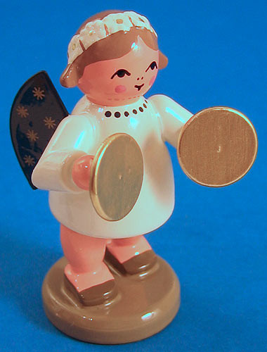 Angel German Figurine Cymbals – alternate view of the Christmas ornament