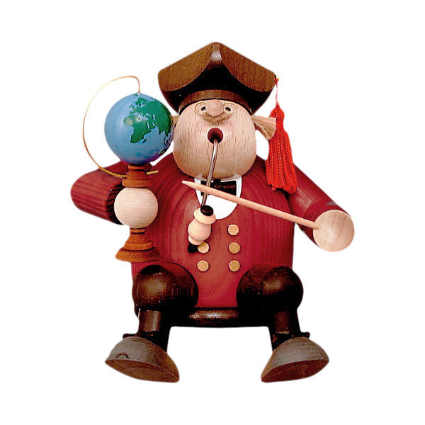 Teacher Geography Professor Shelf Sitter Smoker | 6.25 Inches Tall – German Christmas smoker by KWO