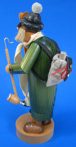 Skier German Incense Smoker | 10.5 Inches Tall – side view of the German Christmas smoker