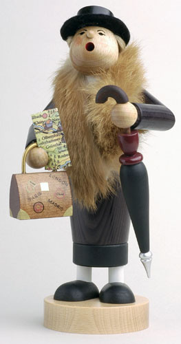 Traveling Lady German Incense Smoker Sightseeing – alternate view of the German Christmas smoker