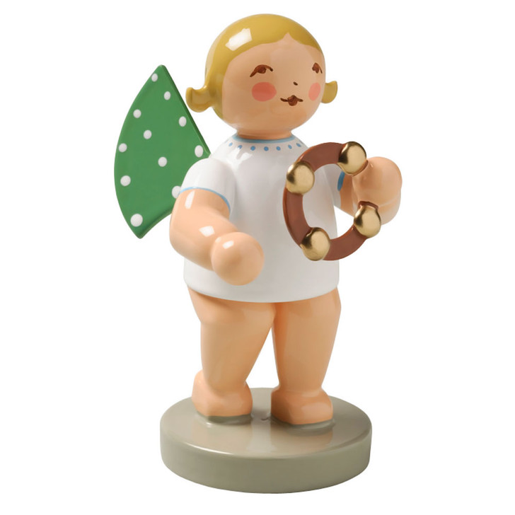 WENDT & KÜHN Blonde Angel Headless Tambourine Figurine – Christmas Figurine