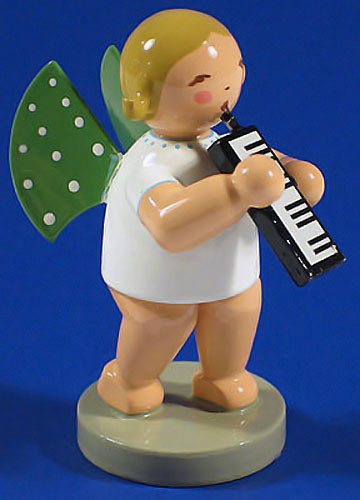 WENDT & KÜHN Blonde Angel Melodica Figurine – alternate view of the Christmas ornament