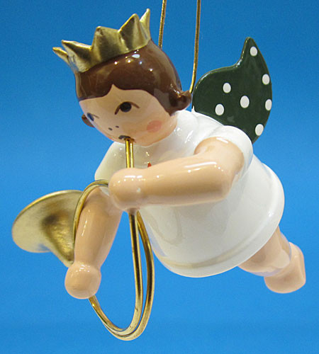 Hunting Horn Angel Christmas Hanging German Ornament – Christmas ornament by Kunstgewerbliche Drechslerei Ellmann