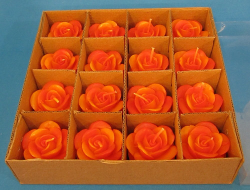 Sixteen Rose Shaped Tea Light Candles – alternate view of the Christmas pyramid