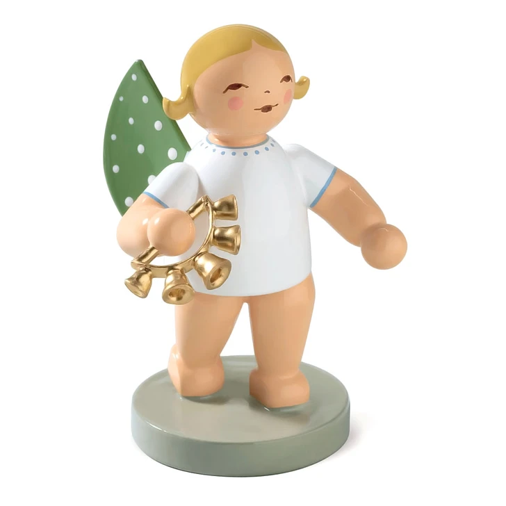 WENDT & KÜHN Blonde Angel Bell Wreath Figurine Standing – Christmas Figurine