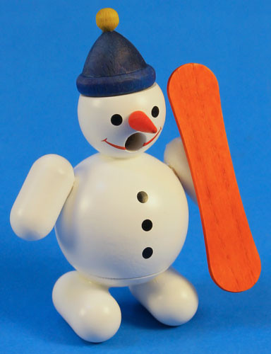 Mini Snowman Snow Boarder German Smoker – alternate view of the German Christmas smoker