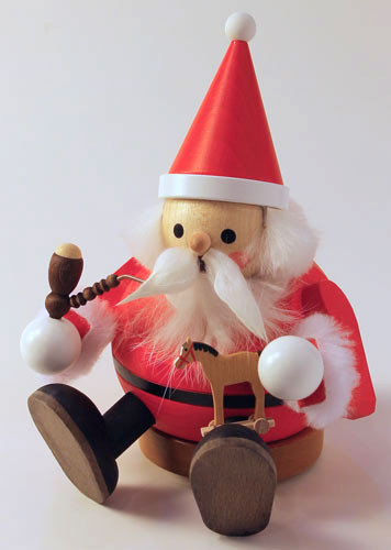 German Smoker Santa Sitting – detail view of the German Christmas smoker