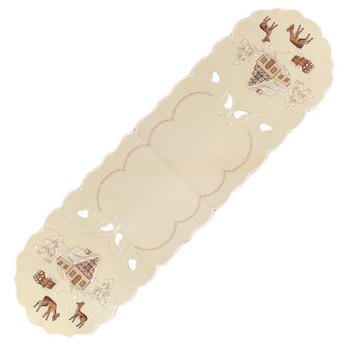Christmas Oval German Table Topper Cloth – German handcrafted gift by Funke Stickerei GmbH