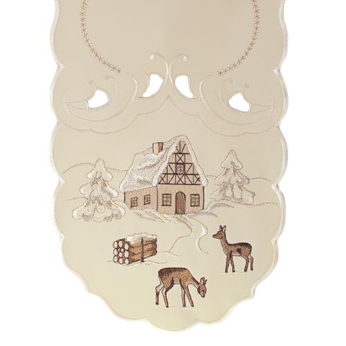 Christmas Oval German Table Topper Cloth – alternate view of the German handcrafted gift