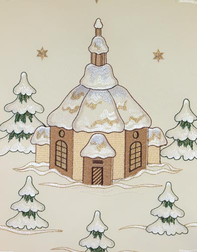 German Village Church Christmas Table Topper – alternate view of the German handcrafted gift