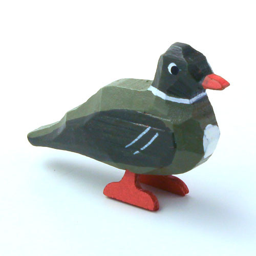 Green Duck Hand Carved Wooden German Figurine – alternate view of the Christmas ornament