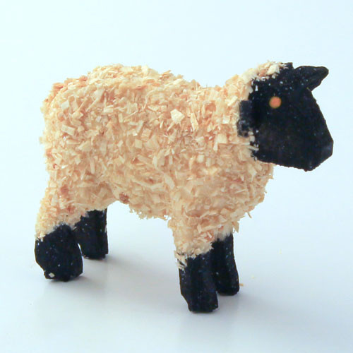 Wooden German Figurine Standing Sheep Black Face Hand Carved – alternate view of the Christmas ornament