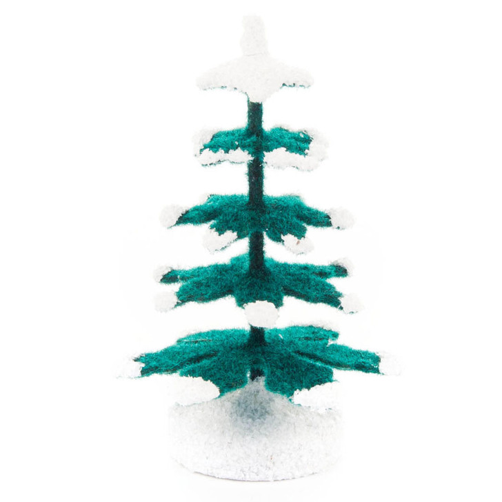 Wooden German Green Tree with Snow 65mm – Christmas ornament