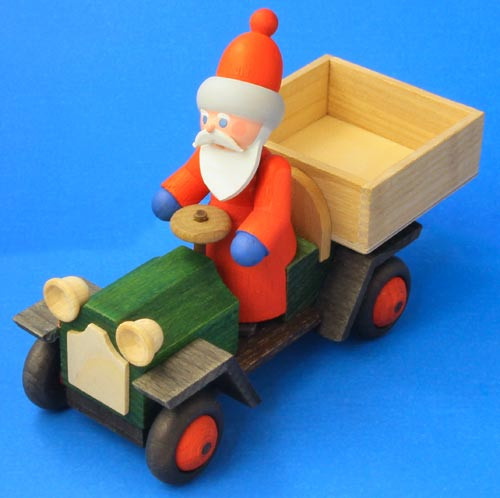 Handmade Santa on Wooden German Truck Figurine – alternate view of the Christmas ornament