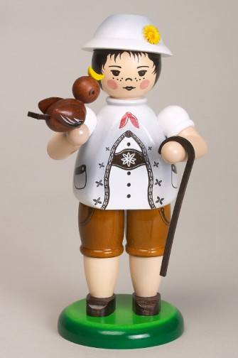 Boy With Bird German Figurine – Christmas ornament by Zeidler Holzkunst GmbH