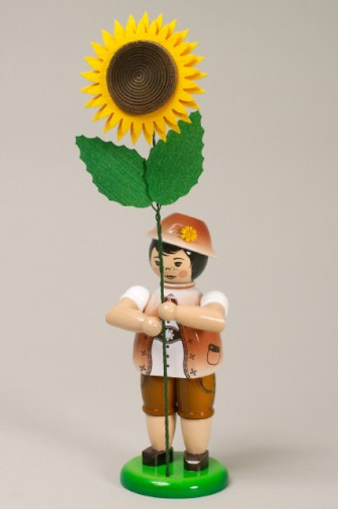Brown Flower Boy Figurine